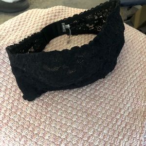 Aerie Black Lace Underwire Bandeau